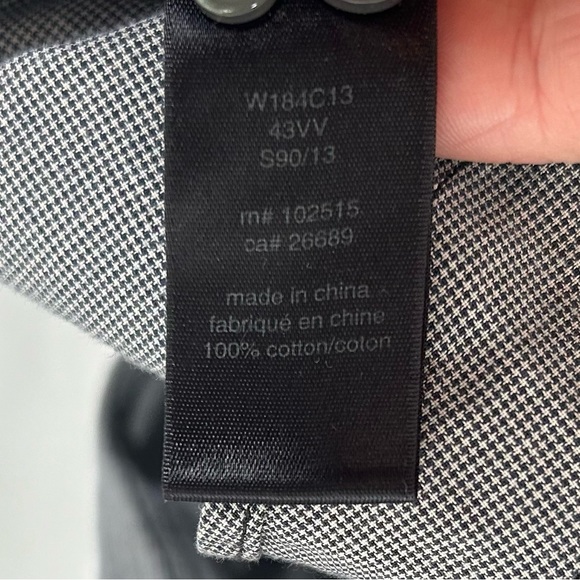 John Varvatos gray micro houndstooth button up shirt long sleeve - Picture 9 of 9